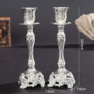 Large Silver 2pcs_2pcs Retro Candlestick Gold Silver Candle Holder Wedding Centerpieces Candle Holde