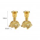 Small Gold 2pcs_2pcs Retro Candlestick Gold Silver Candle Holder Wedding Centerpieces Candle Holders