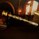 BLUE_Church Handheld Candle Stick Holder Gold Plated Colorful Painting Candlelight Stand for Orthodo