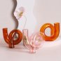 Orange_Creative Glass Vase Candle Holders Clear Flower Vase Wedding Centerpieces Home Decoration Tab