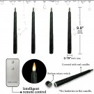 Black_9.8 Inch Vintage Tapered Bullet LED Candles Wedding Home Decorations Smokeless Non-Drip Wax Ca