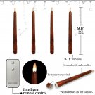 Brown_9.8 Inch Vintage Tapered Bullet LED Candles Wedding Home Decorations Smokeless Non-Drip Wax Ca