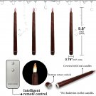 Brownish purple_9.8 Inch Vintage Tapered Bullet LED Candles Wedding Home Decorations Smokeless Non-D