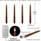 Dark brown_9.8 Inch Vintage Tapered Bullet LED Candles Wedding Home Decorations Smokeless Non-Drip W