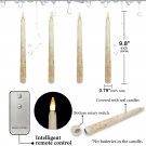 White_9.8 Inch Vintage Tapered Bullet LED Candles Wedding Home Decorations Smokeless Non-Drip Wax Ca