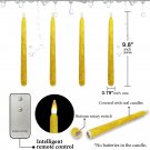 Yellow_9.8 Inch Vintage Tapered Bullet LED Candles Wedding Home Decorations Smokeless Non-Drip Wax C