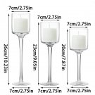 3PC_3pc/set European Glass Candle Holder High Transparent Candlelight Dinner Modern Simple Wedding P