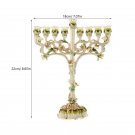 Burgundy_Hanukkah Holder Jewish 7 Branches Candlestick Holder Retro Decorative Hanukkah Jewish Nine 