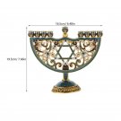 Red_Hanukkah Holder Jewish 7 Branches Candlestick Holder Retro Decorative Hanukkah Jewish Nine Tree 