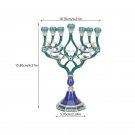WHITE_Hanukkah Holder Jewish 7 Branches Candlestick Holder Retro Decorative Hanukkah Jewish Nine Tre