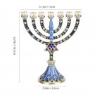 Yellow_Hanukkah Holder Jewish 7 Branches Candlestick Holder Retro Decorative Hanukkah Jewish Nine Tr
