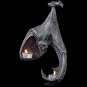 Light Grey_Bat Wall Tealight Holder Halloween Candlestick Bat Statue Garden Hanging Candlestick Ligh