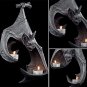 Light Grey_Bat Wall Tealight Holder Halloween Candlestick Bat Statue Garden Hanging Candlestick Ligh