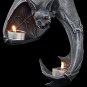 Light Grey_Bat Wall Tealight Holder Halloween Candlestick Bat Statue Garden Hanging Candlestick Ligh