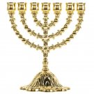 Golden_Holder Menorah Branch Stand Metal Chanukah Hanukkah Jewish Candelabra Candlestick Vintage Tab