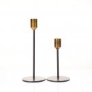 black_2 Pieces/Set Black Metal High Quality Candle Holders Pillar Wedding Home Decoration Candlestic