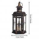 1PC black_Vintage Candle Holder Lantern Metal Decorative Lantern Lantern Hanging Candlestick Wedding