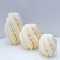 L_3 Sizes Geometric Wave Twirl Candle Molds Taper Abstract Art Decorative Wavy Stripe Pillar Modern 
