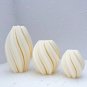 S_3 Sizes Geometric Wave Twirl Candle Molds Taper Abstract Art Decorative Wavy Stripe Pillar Modern 