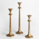 Antique Brass_Iron Taper Candle Holder - Set of 3 Decorative Candle Stand - Candlestick Holder for W