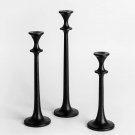 Black_Iron Taper Candle Holder - Set of 3 Decorative Candle Stand - Candlestick Holder for Wedding, 