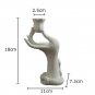 B_Nordic Muse White Flower Ceramic Candlestick Holder, Beauty Finger Candlestick, Desktop Decoration