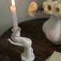 B_Nordic Muse White Flower Ceramic Candlestick Holder, Beauty Finger Candlestick, Desktop Decoration