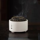 White_Ceramic Coil Incense Burner, Household Sandalwood Holder with Metal Cover, Zen Buddha Cone Coi
