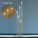 Golden light 4pcs_Home Decor Candles Candle Holder 5 Heads Shiny Golden Electroplated Road Lead Ligh
