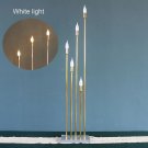 White light 2pcs_Home Decor Candles Candle Holder 5 Heads Shiny Golden Electroplated Road Lead Light