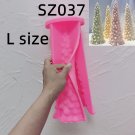 SZ037- L size_27.2CM Snow Covered Pine Christmas Tree Silicone Candle Mold Christmas Ornaments Silic