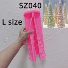 SZ040- L size_27.2CM Snow Covered Pine Christmas Tree Silicone Candle Mold Christmas Ornaments Silic