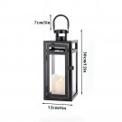 Black_Stainless Steel Candle Holder Lanterns Rose Gold Hanging Lantern Candlestick Light for Indoor 