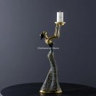 Light Grey_Nordic home decoration Gold candle holder Living Room ornament Home resin candelabra wedd