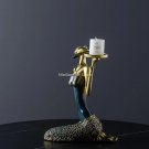 PURPLE_Nordic home decoration Gold candle holder Living Room ornament Home resin candelabra wedding 
