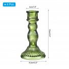 Green_4pcs Glass Candlestick Holders Striped Gourd Taper Candle Holders for Table Centerpiece Weddin