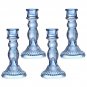 Green_4pcs Glass Candlestick Holders Striped Gourd Taper Candle Holders for Table Centerpiece Weddin