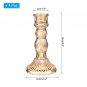 Green_4pcs Glass Candlestick Holders Striped Gourd Taper Candle Holders for Table Centerpiece Weddin