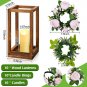 White Flower_30 Pcs Eucalyptus Wedding Lanterns Centerpiece Wooden Candle Holders Candles Rose for D
