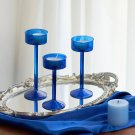 Blue_3pc Tealight Glass Candle Holder Set Wedding Table Centerpieces Home Decoration Candle Stand Ho