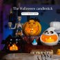 Bat black_Creativity Pumpkin Candlestick Ceramics Decorations Ceramic Ghost Candle Holder Desktop Ce