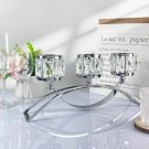 silver_Glass Candle Holder 3 Arms Candelabra Wedding Table Ornament Silver Golden Candlelight Arch B