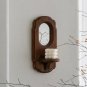 A01 without candal_Wall Decor Candle Holders Solid Mango Wood Metal Candle Holder Mirror Retro Nosta