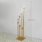 style A_4/5/10pcs 8 Heads Metal Candelabra Candle Holders Road Lead Table Centerpiece Gold Candelabr