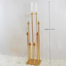 style B_4/5/10pcs 8 Heads Metal Candelabra Candle Holders Road Lead Table Centerpiece Gold Candelabr