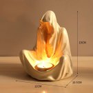 A( no candle)_Halloween Candle Holder Ghost Wizard Figurines Tealight Candlestick Scary Haunted Hous