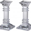 Clear_Marquis By Waterford Treviso Candlestick, 6", Clear Kerzenhalter Metall  Centro De Mesa Decora