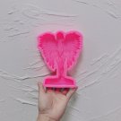Pink_Wing Girl Figurine Silicone Mold Female Shadow Art Sculpture Soy Wax Candle Mould Angel Statue 