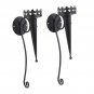 2x Medieval Wall Candle Sconce Torch Style Metal Wall Art Hanging Iron Candlestick for Porch Livingr