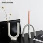A Unsteady standing_Nordic Creative Ceramic Candlestick White Candle Holders Water Pipe Modern Livin